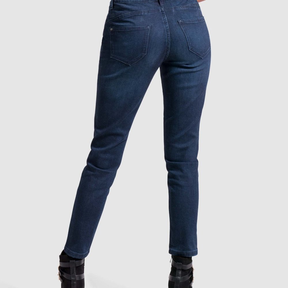 OLGYN Women Stretch DarkBlue Denim Pant Skinny Fit - Picture 2 of 5